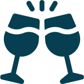 Clinking wine glasses icon